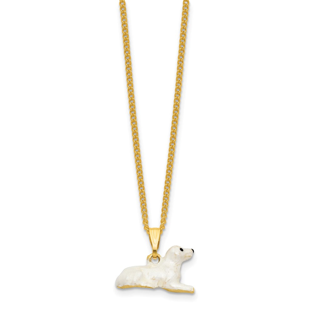 Luxury Giftware Bejeweled BERNADETTE White Poodle Trinket Box with Matching 18 inch Necklace