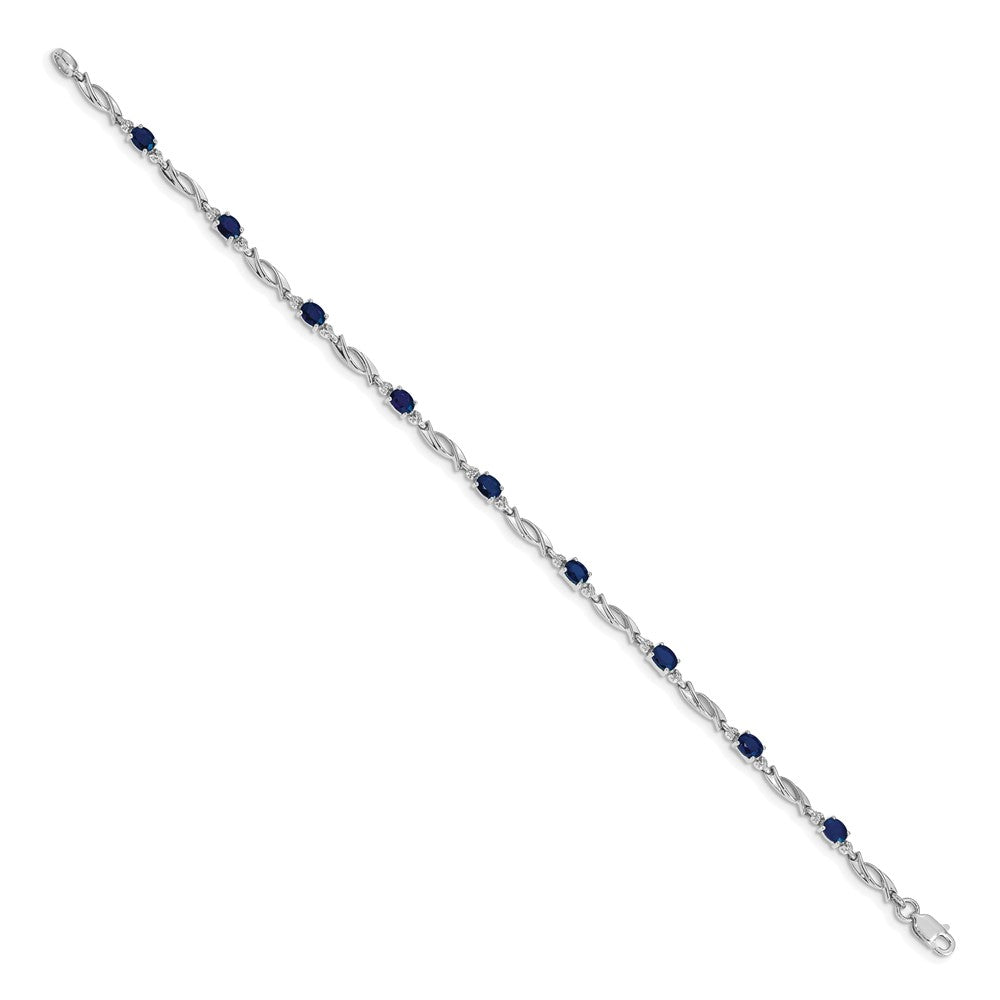 14k White Gold Diamond and Sapphire Bracelet