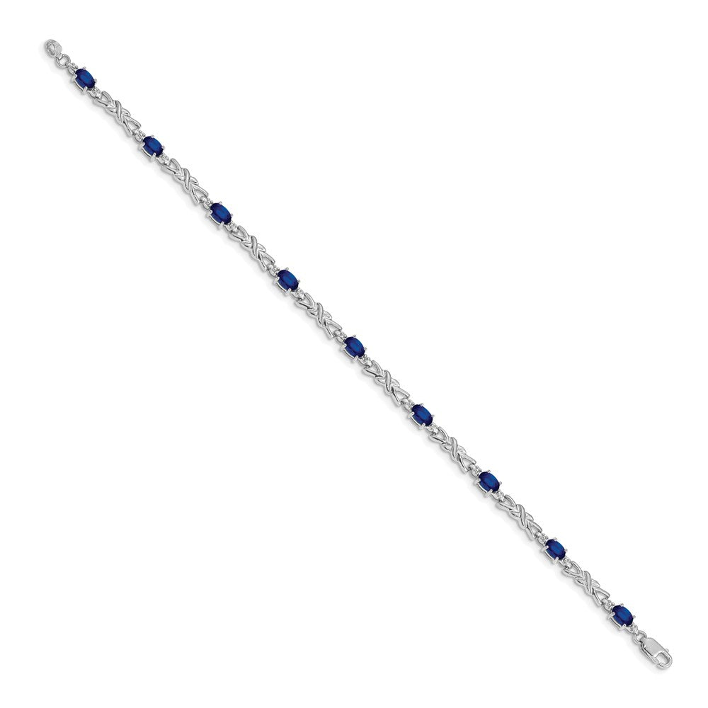 14k White Gold Diamond and Sapphire Bracelet