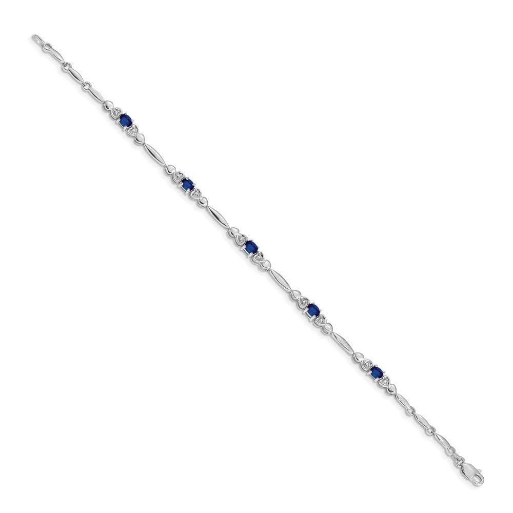 14k White Gold Diamond and Sapphire Bracelet
