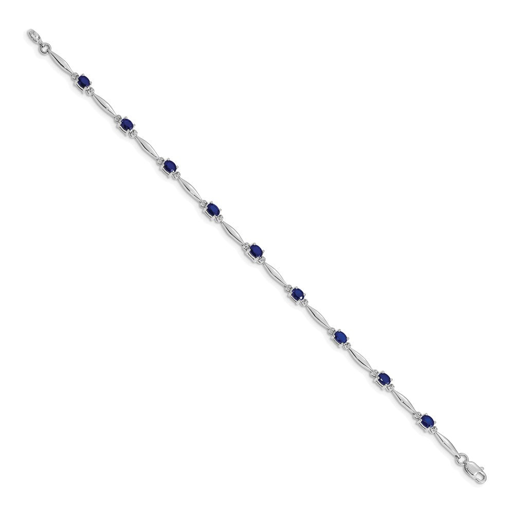 14k White Gold Diamond and Sapphire Bracelet