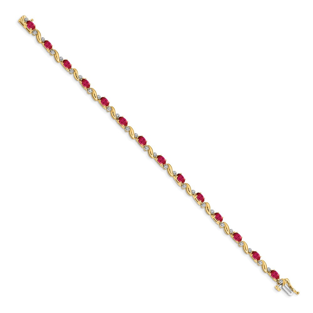 14k Diamond and Ruby Bracelet