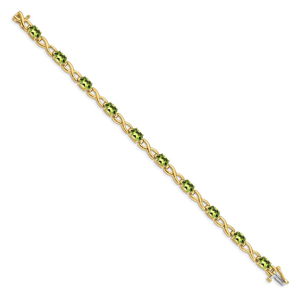 14k 7x5mm Oval Peridot Bracelet