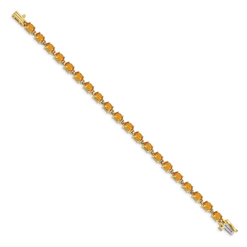14k 6x4mm Oval Citrine Bracelet