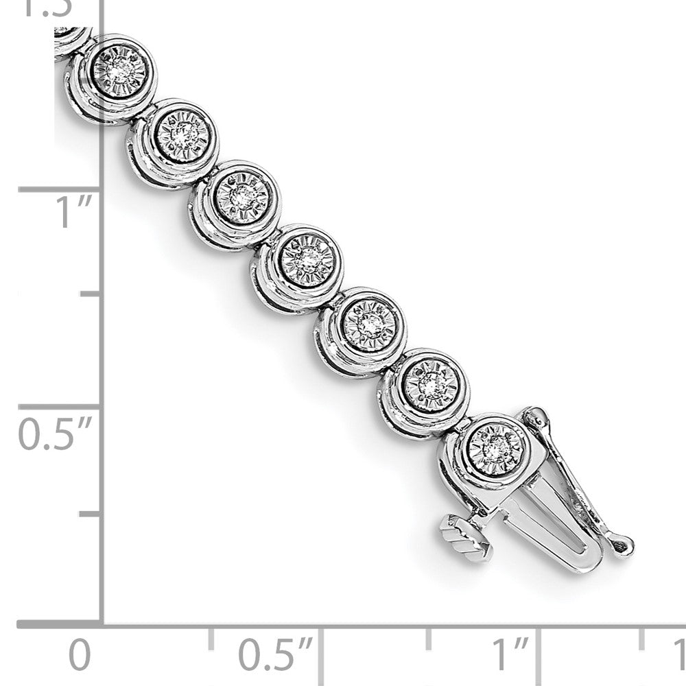 14k White Gold Diamond Circle Link Bracelet