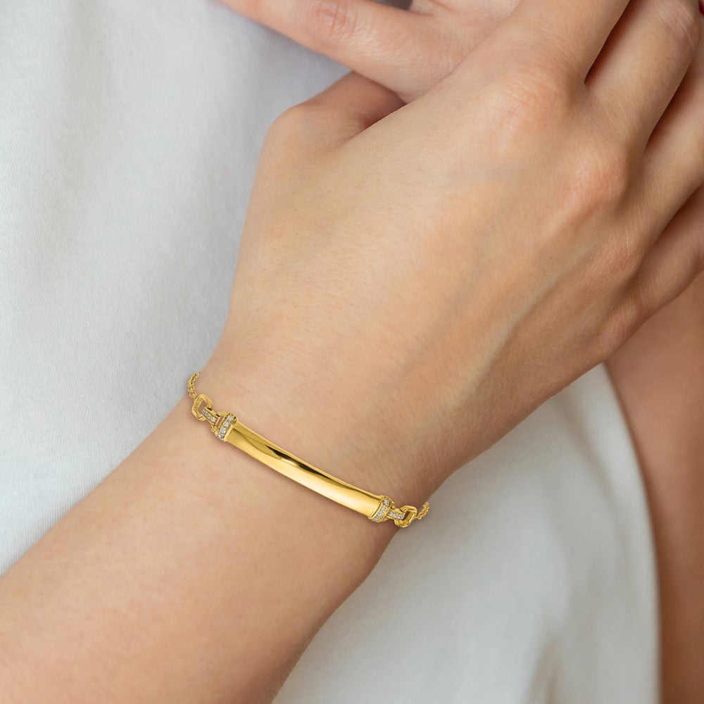 14k Diamond ID Bracelet
