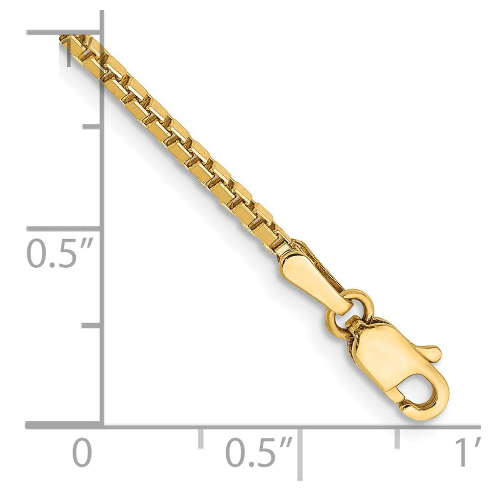 14K 9 inch 1.5mm Box with Lobster Clasp Anklet