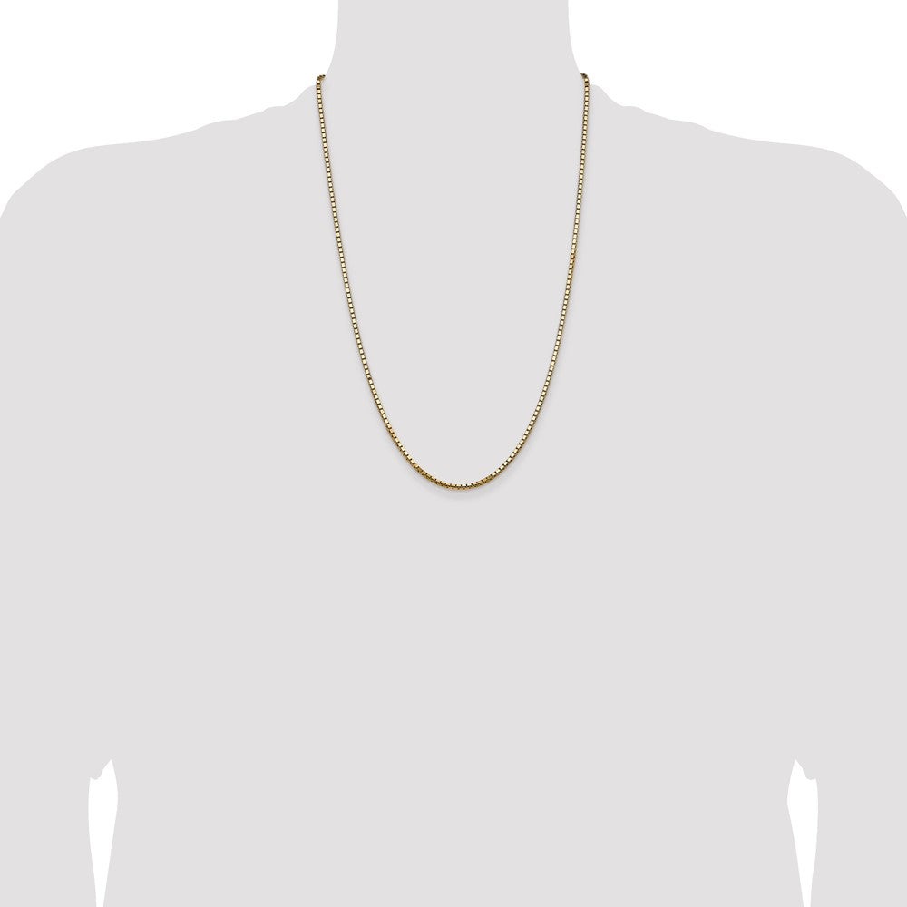 14K 24 inch 2.5mm Box with Lobster Clasp Chain