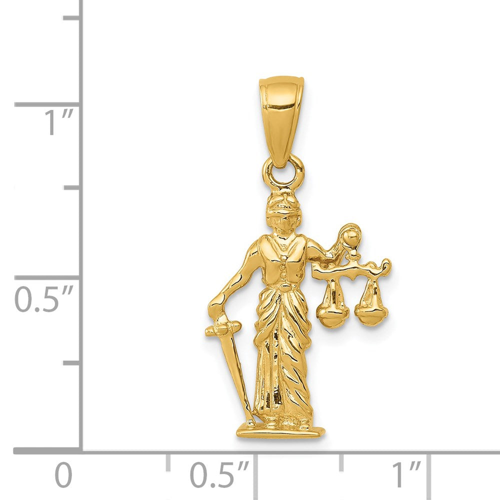 14k 3-D of Justice w/Moveable Scales Pendant