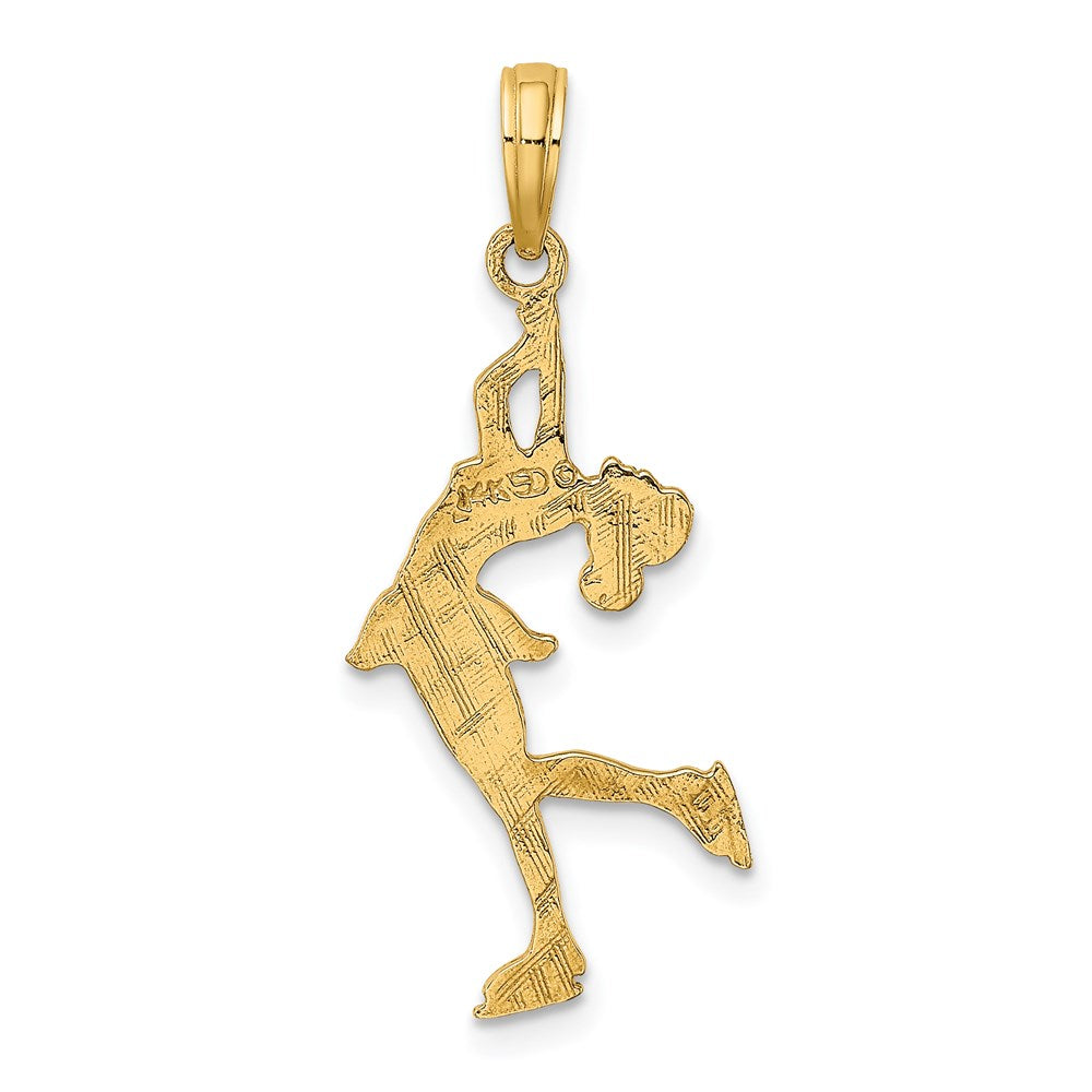 14k Ice Skater Turning Charm