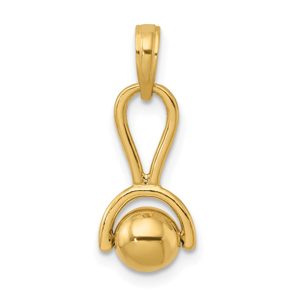 14k 3-D Rattle with Moveable Ball Charm