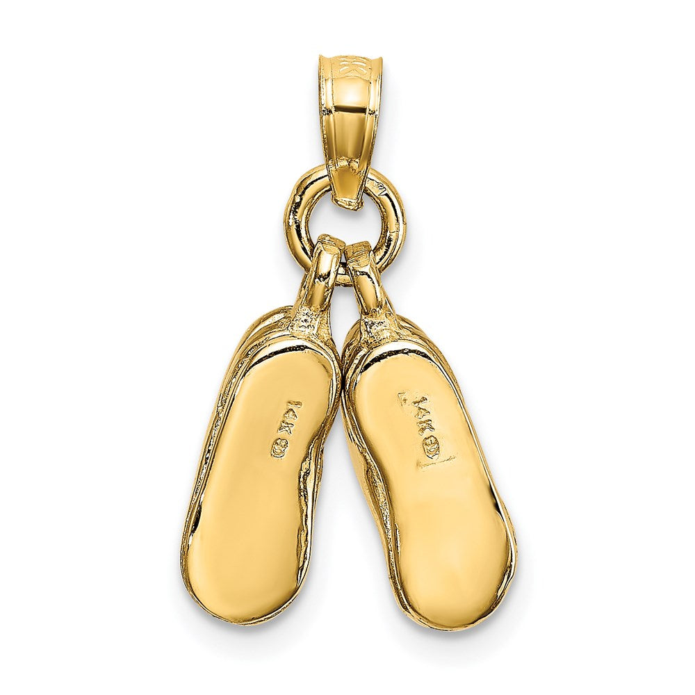 14k 3-D Moveable Booties Charm