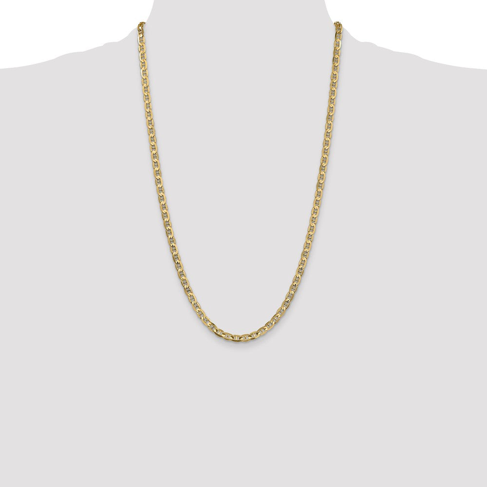 14K 26 inch 4.5mm Concave Anchor with Lobster Clasp Chain