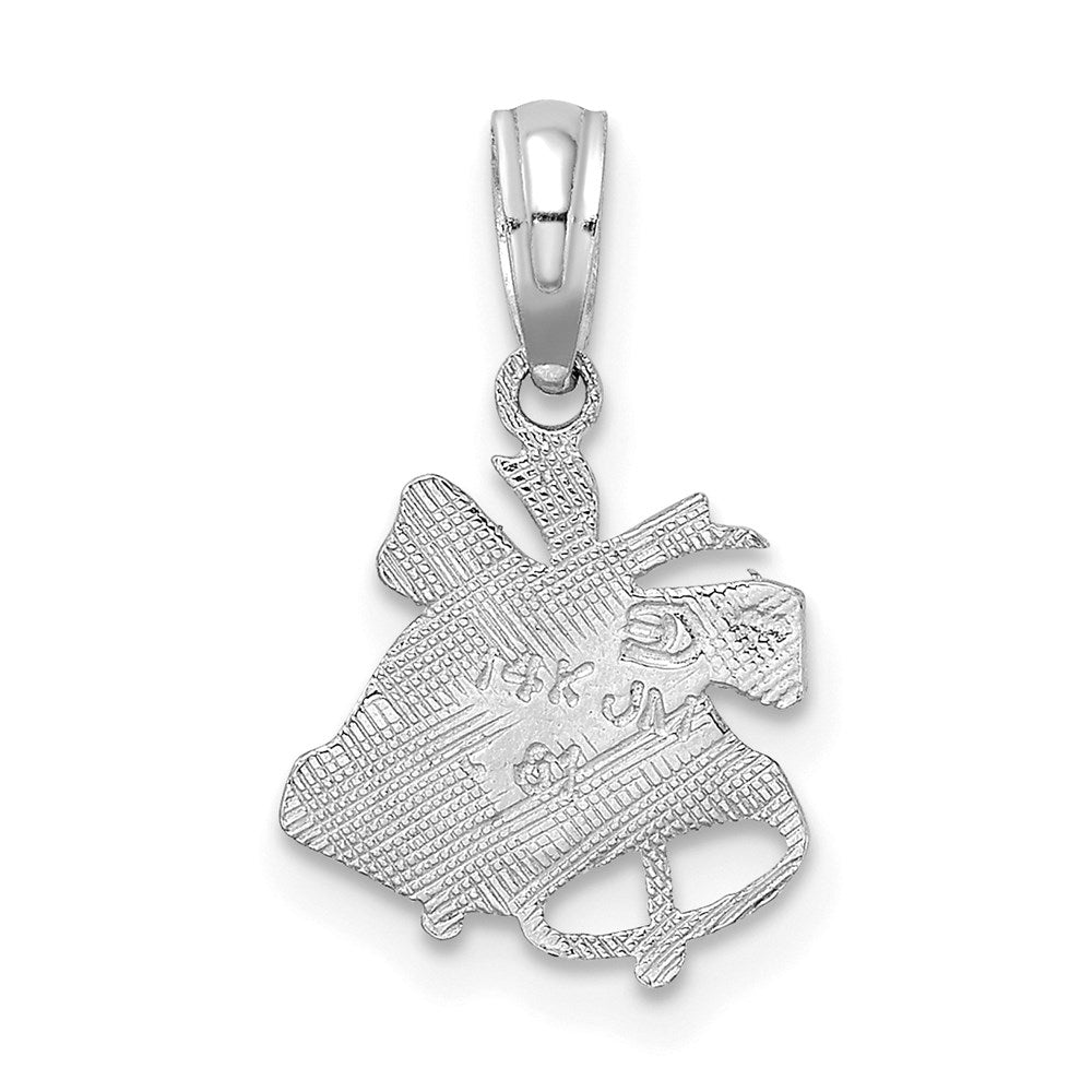 14K White Gold Polished Christmas Bells Pendant