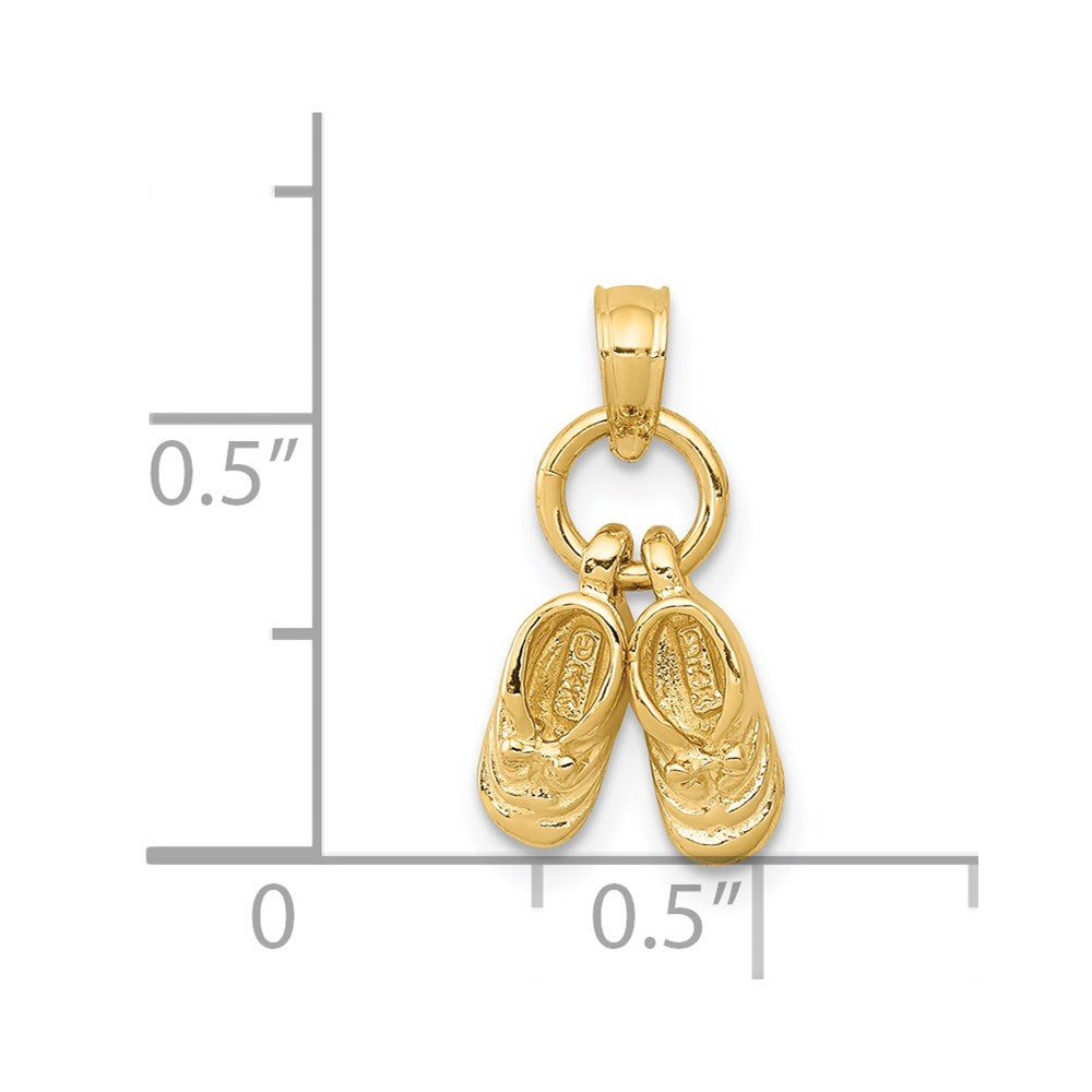14k 3D Moveable Shoes Charm