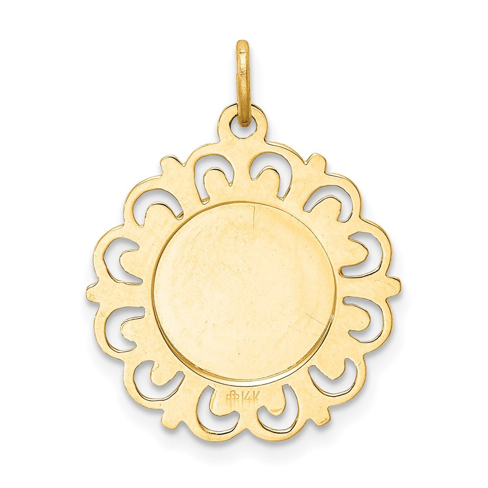 14k Yellow Gold Our Lady of Sorrows Medal Pendant