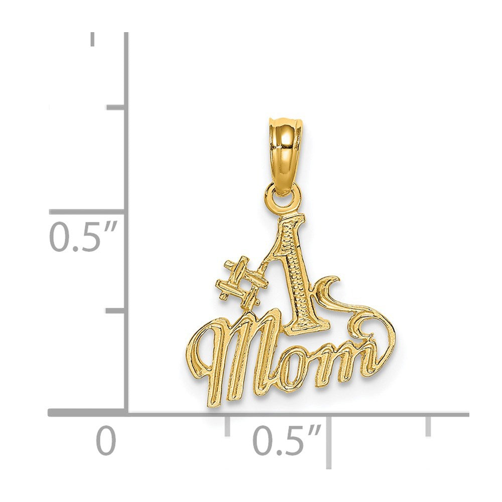 14K Yellow Gold Polished #1 MOM Pendant