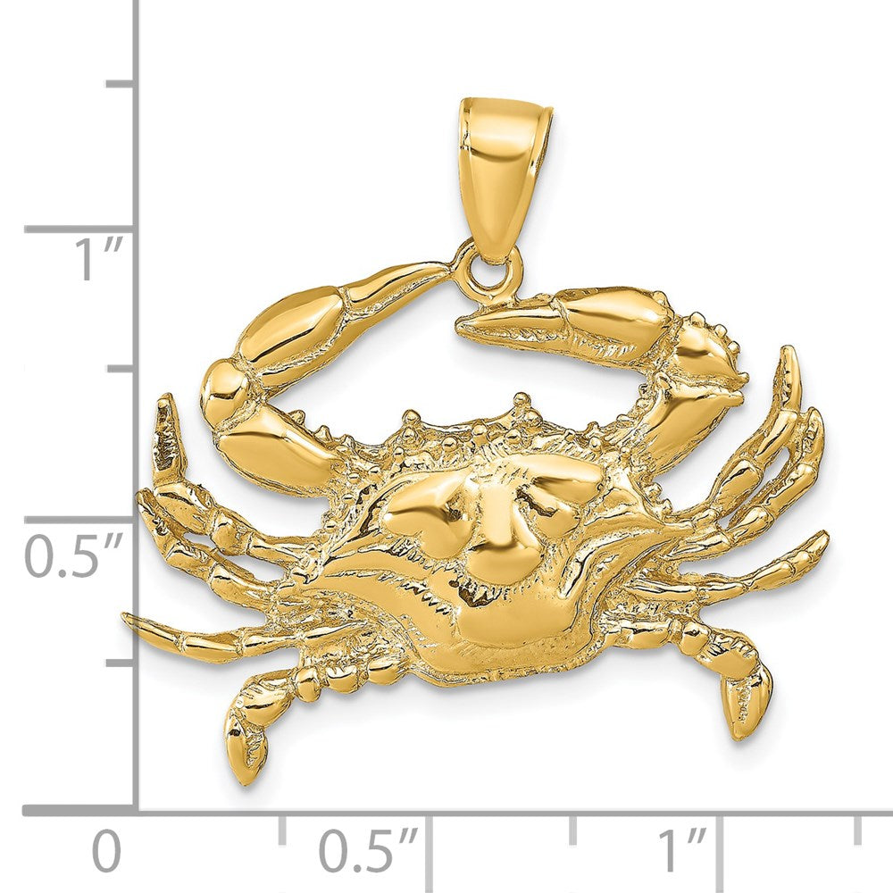 10k Blue Crab Pendant