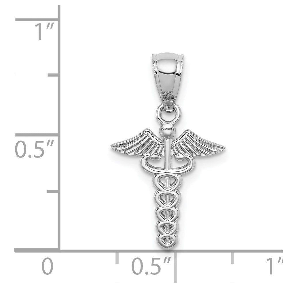 14k White Gold Polished Medical Symbol Pendant