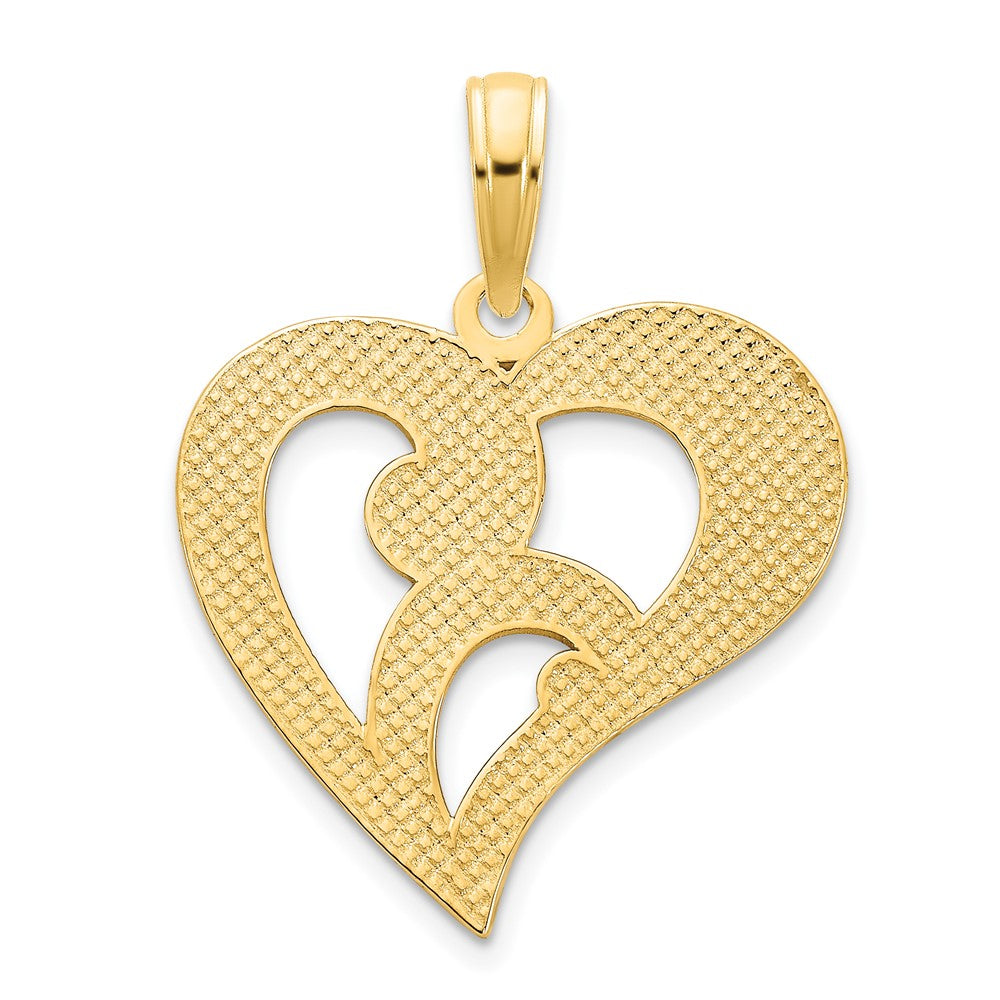 14ky Fancy Heart Pendant