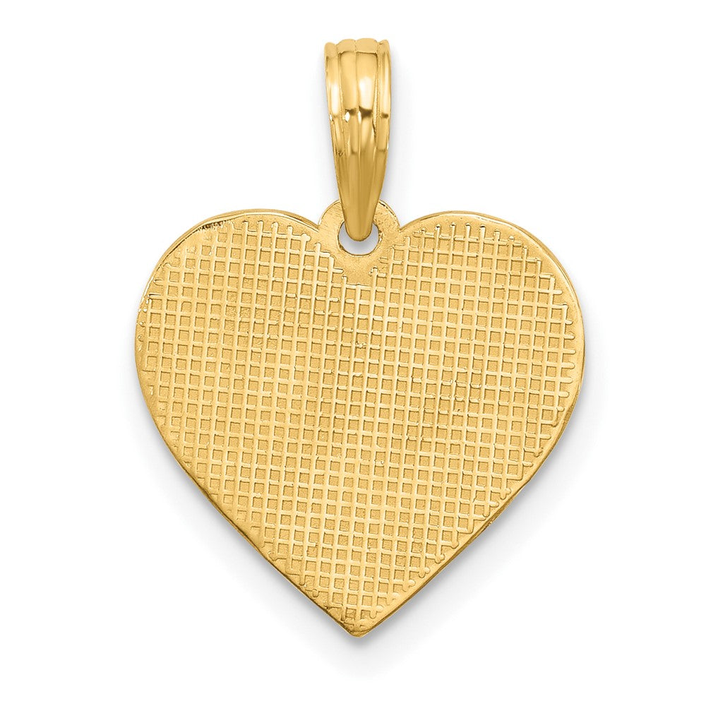 14K Yellow Gold Polished Fancy EKG Heart Charm