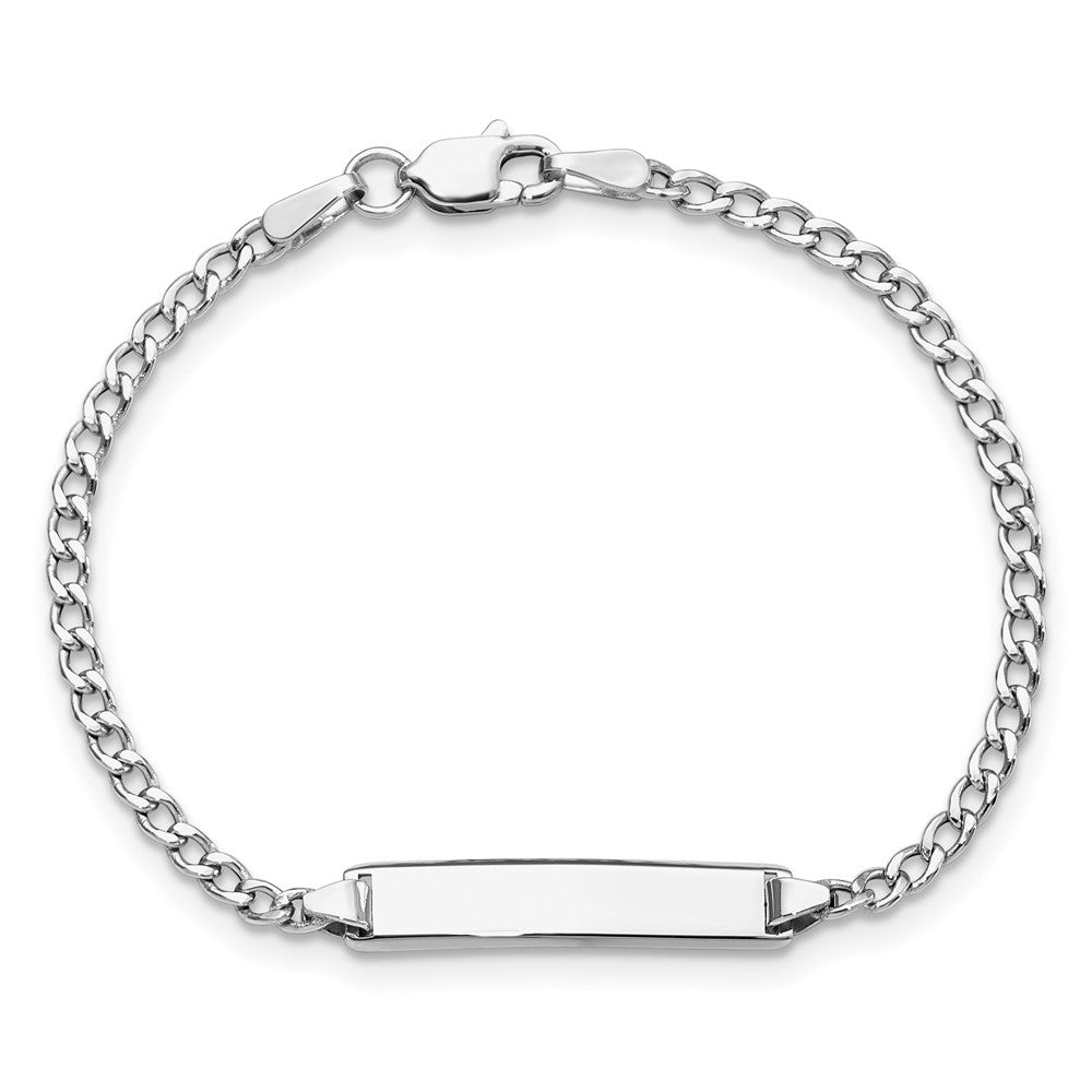 14k WG Semi-Solid Polished Cuban ID Bracelet