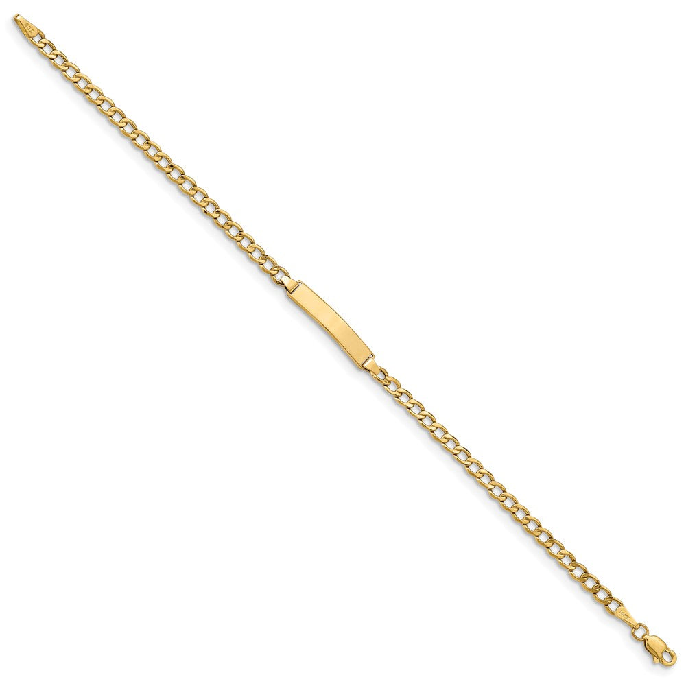 14k Semi-solid Cuban Link ID Bracelet