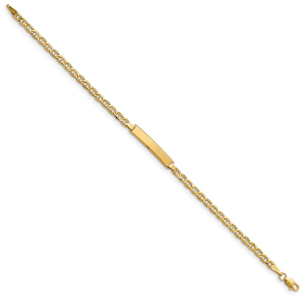 14k Semi-Solid Anchor Link ID Bracelet