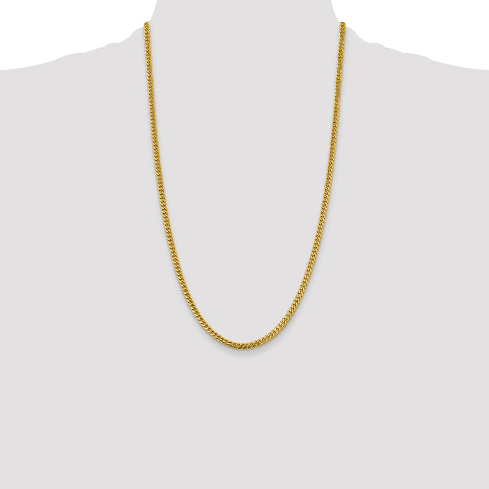 14K 26 inch 4.25mm Solid Miami Cuban Link with Lobster Clasp Chain