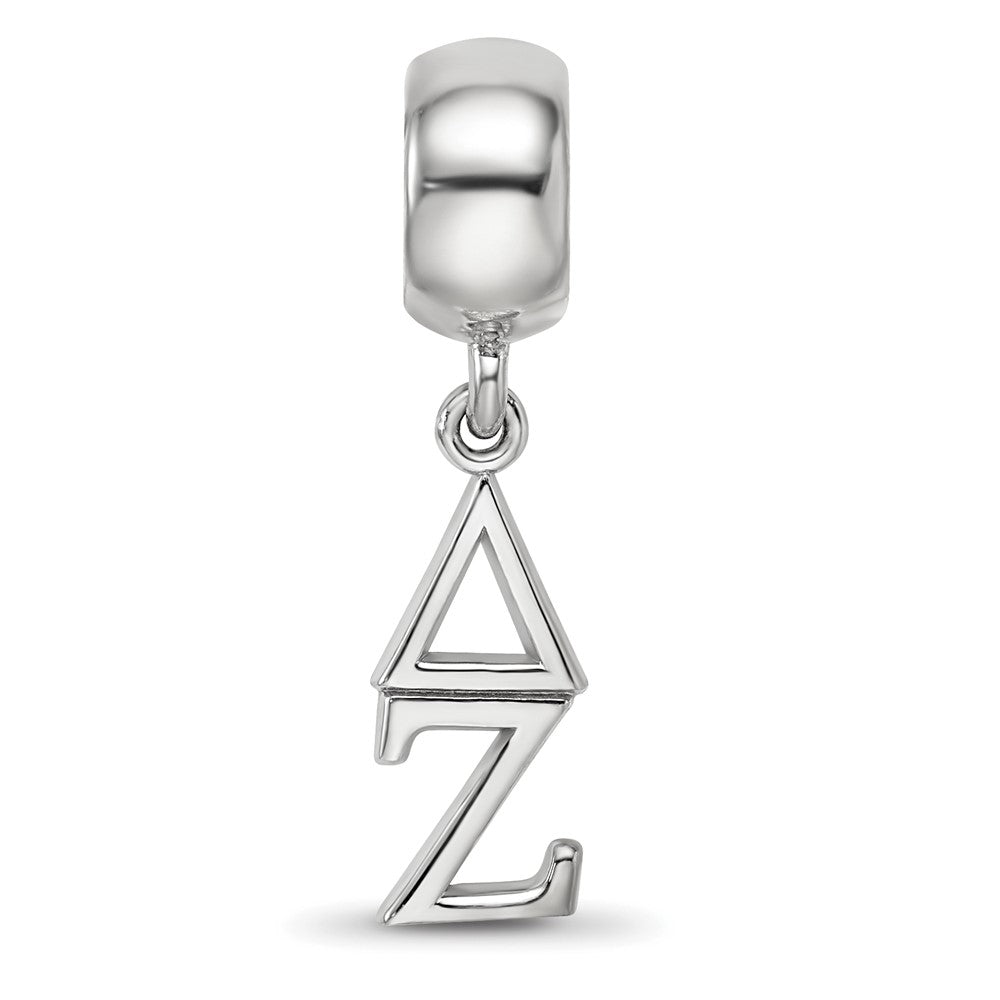 Sterling Silver Rhodium-plated Delta Zeta Vertical Letters Bead