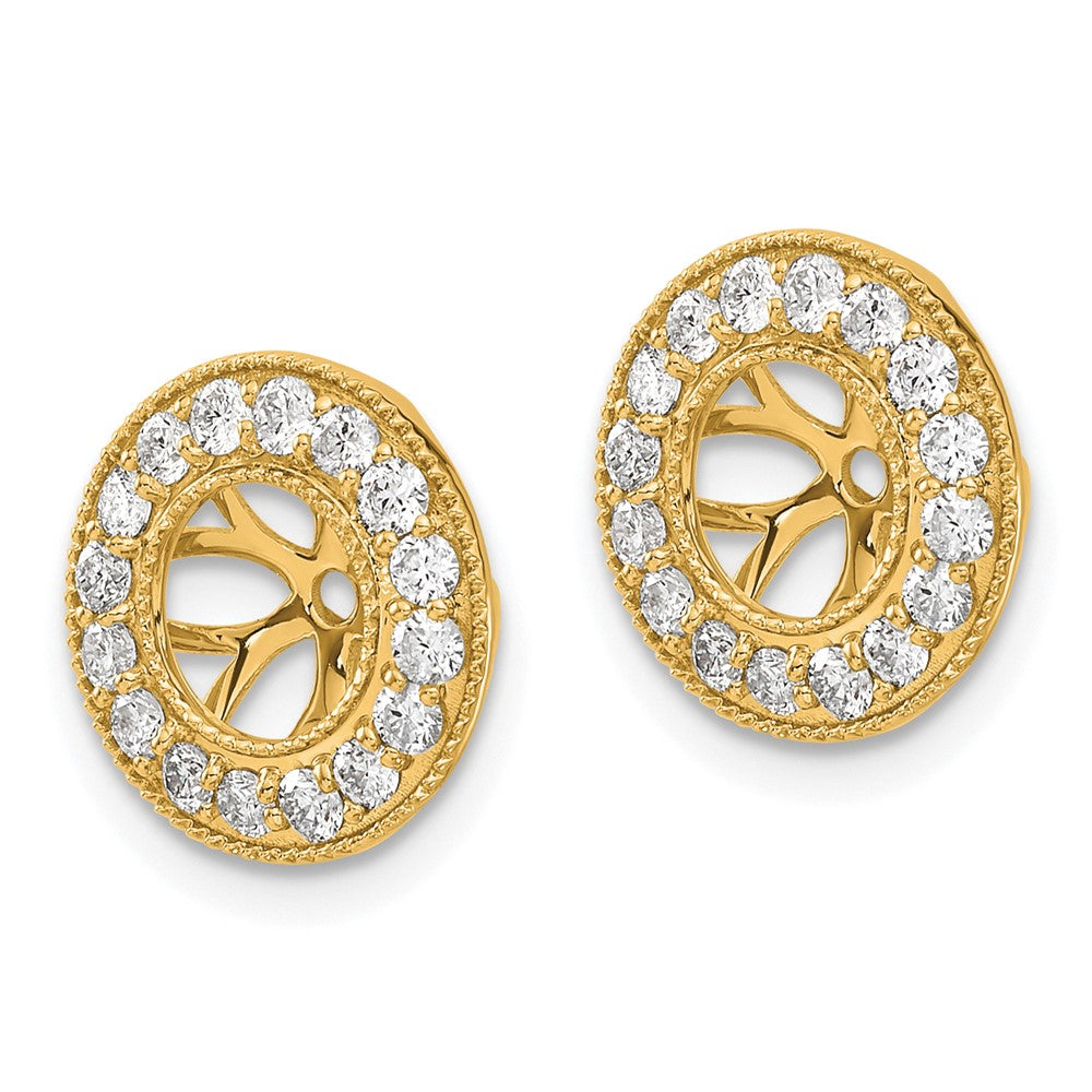 14k Yellow Gold Diamond Earring Jackets