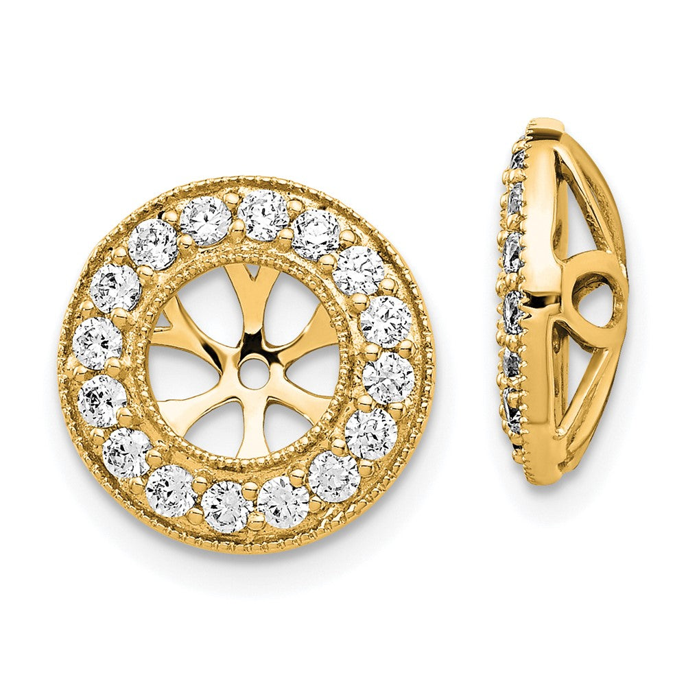 14k Yellow Gold Diamond Earring Jackets
