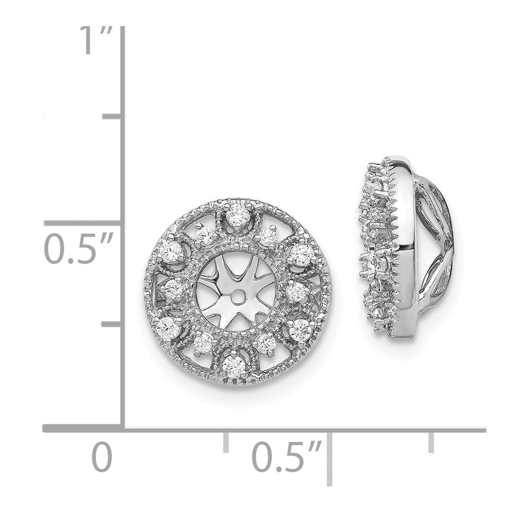 14k White Gold Fancy Diamond Earring Jackets