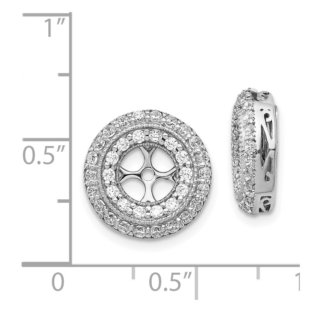 14k White Gold Fancy Diamond Earring Jackets