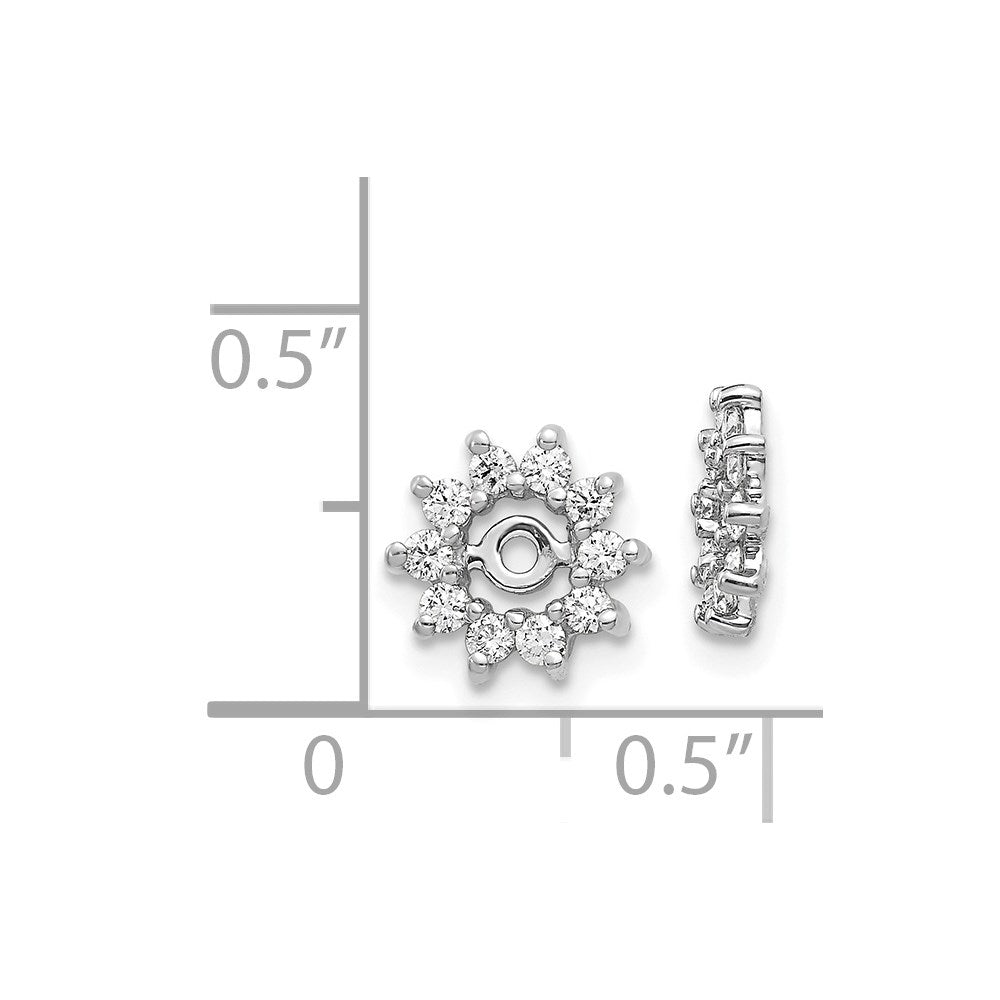 14k White Gold AA Fancy Diamond Earring Jacket