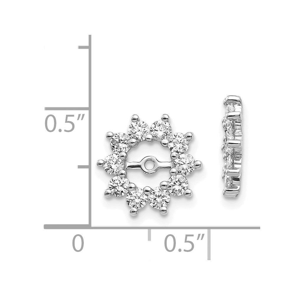 14k White Gold AA Fancy Diamond Earring Jackets