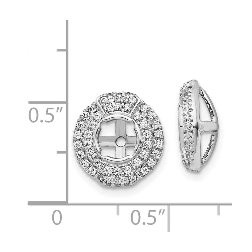 14k White Gold Diamond Round Earring Jackets