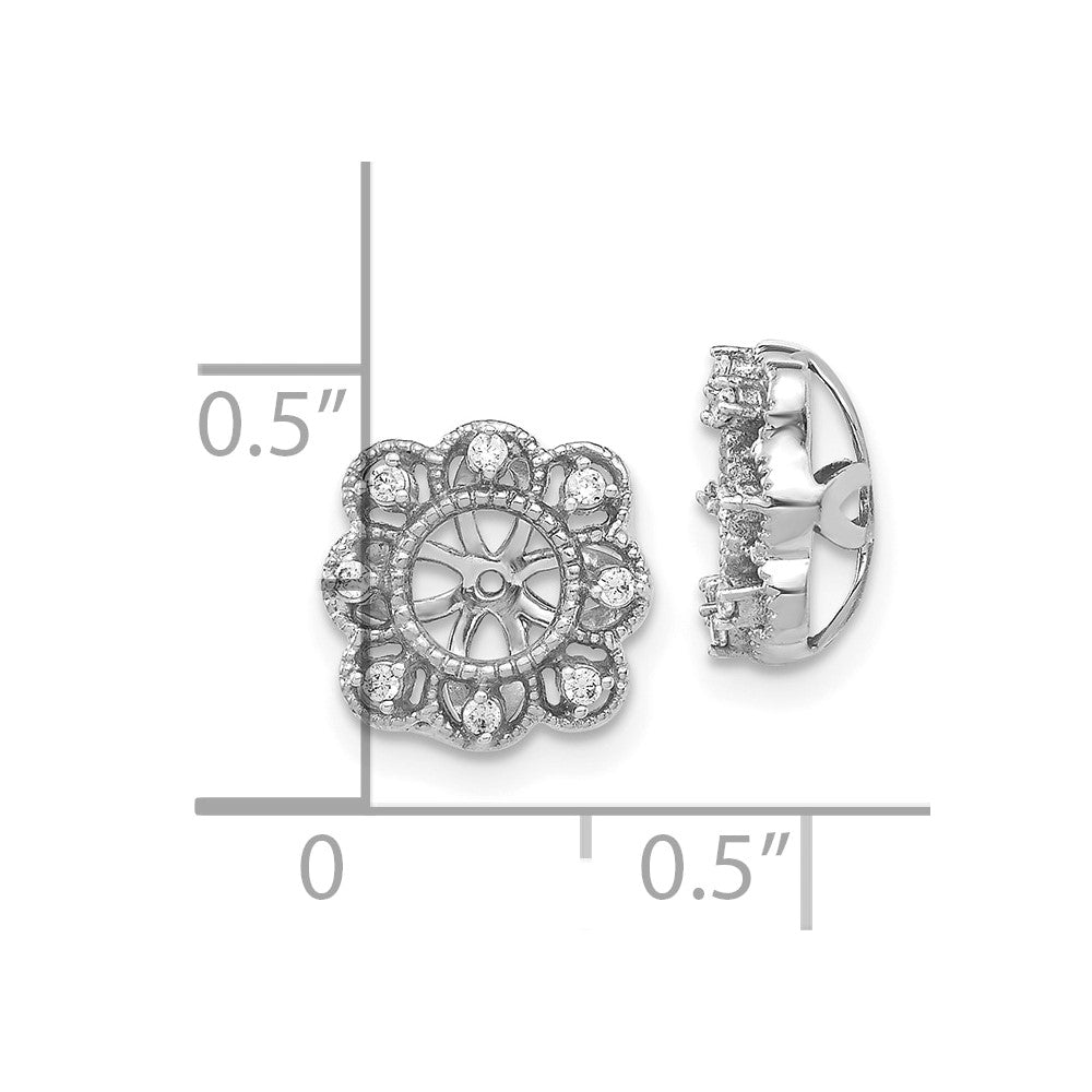 10k White Gold Fancy Diamond Earring Jackets