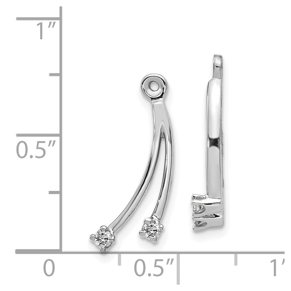 14k White Gold AA 2 Stone Dangle Diamond Earring Jacket
