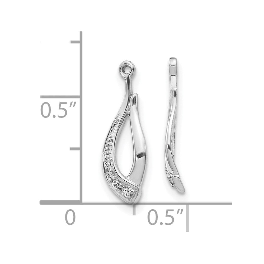 10k White Gold Twisted Teardrop Diamond Earring Jackets