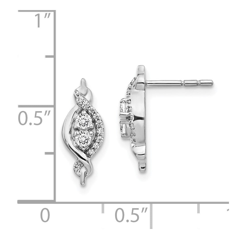 14k White Gold Diamond Fancy Earrings