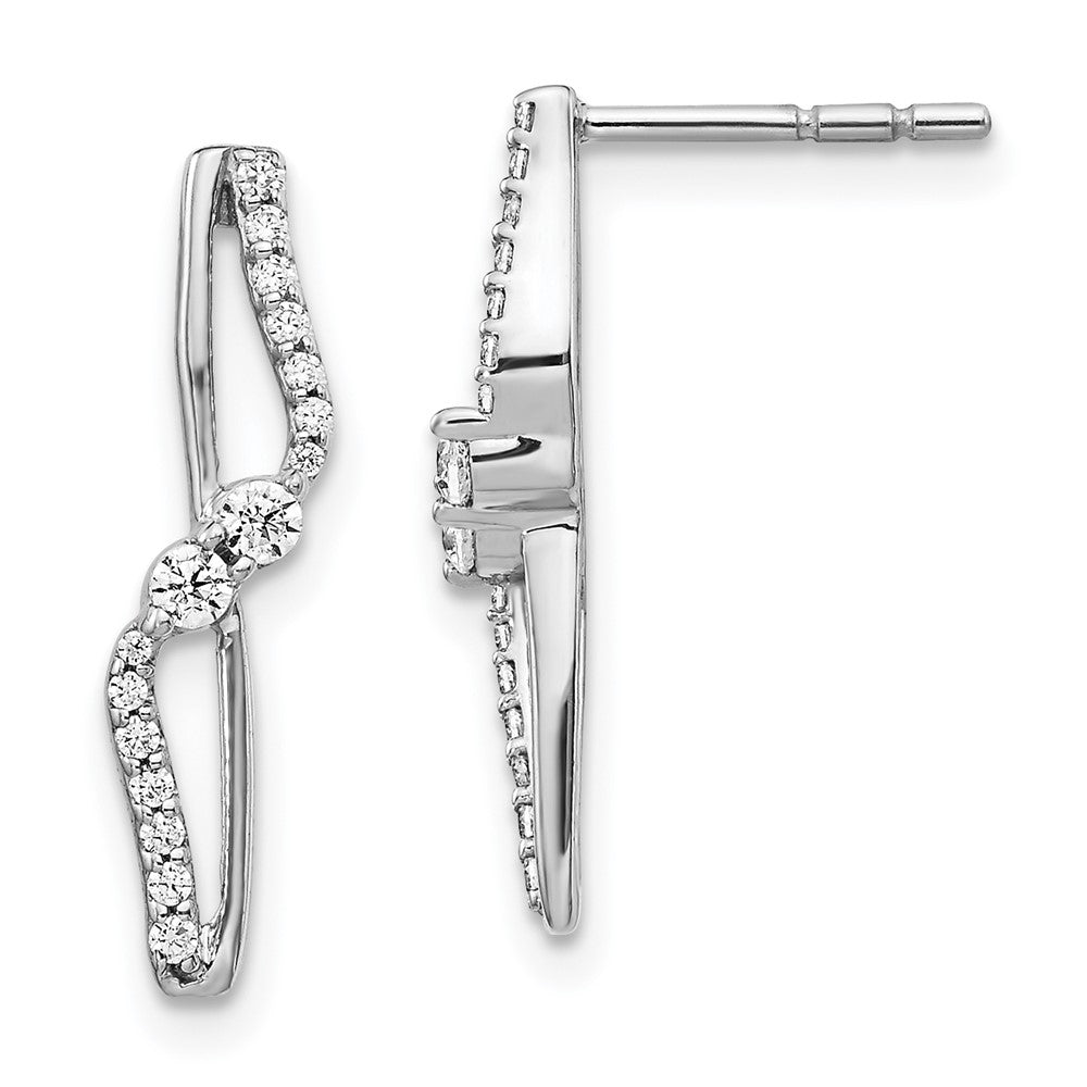 14k White Gold Diamond Fancy Earrings