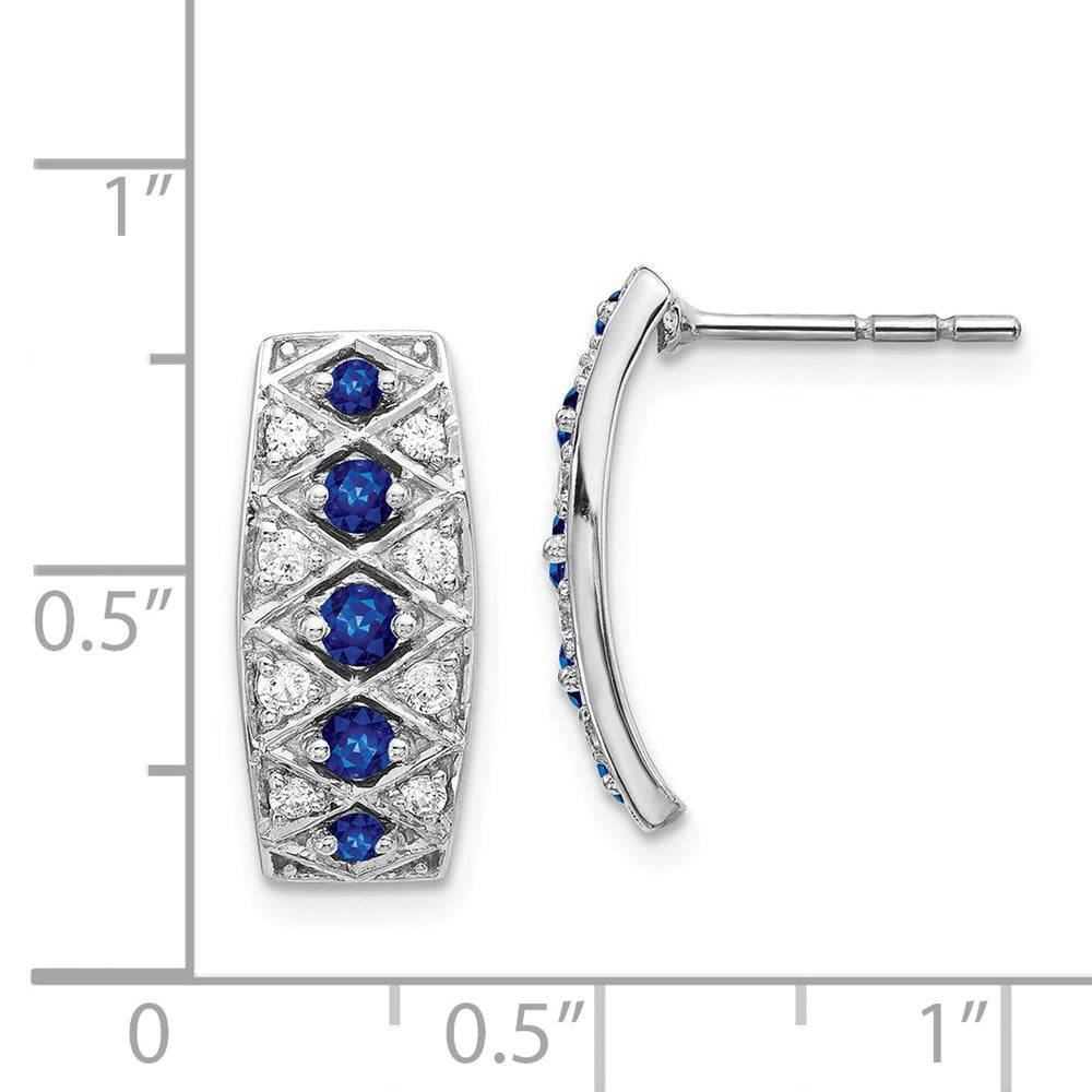 14k White Gold Diamond and Sapphire Fancy Earrings