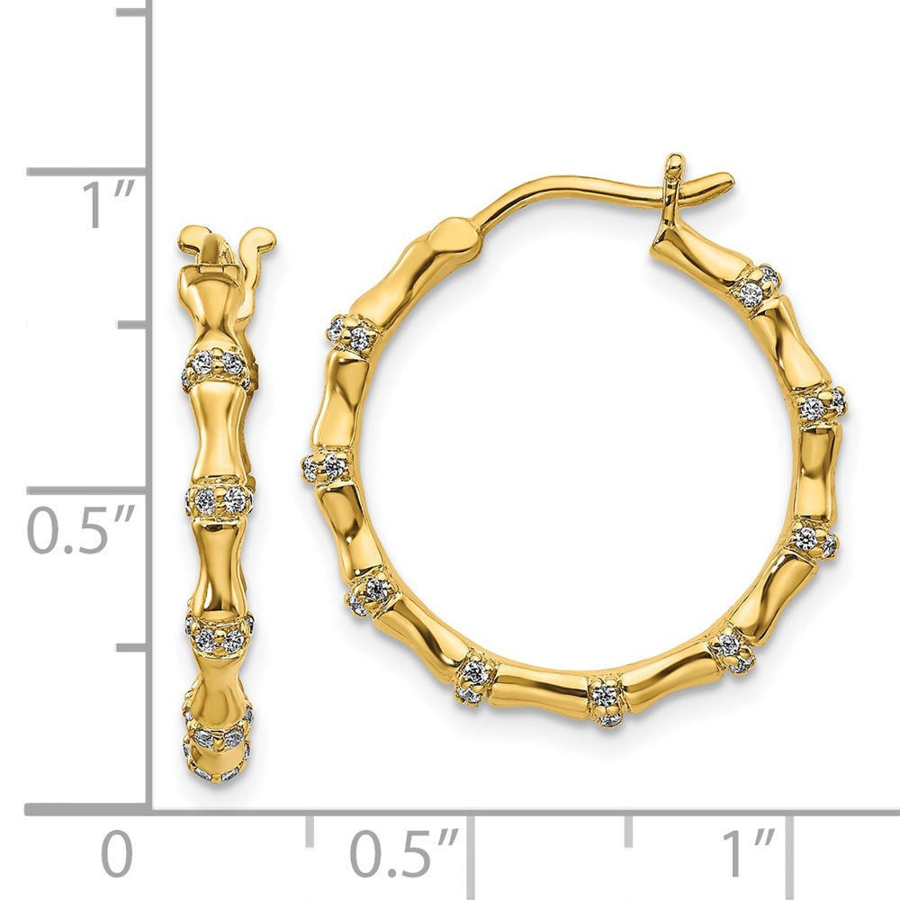 14k Diamond Fancy Hoop Earrings