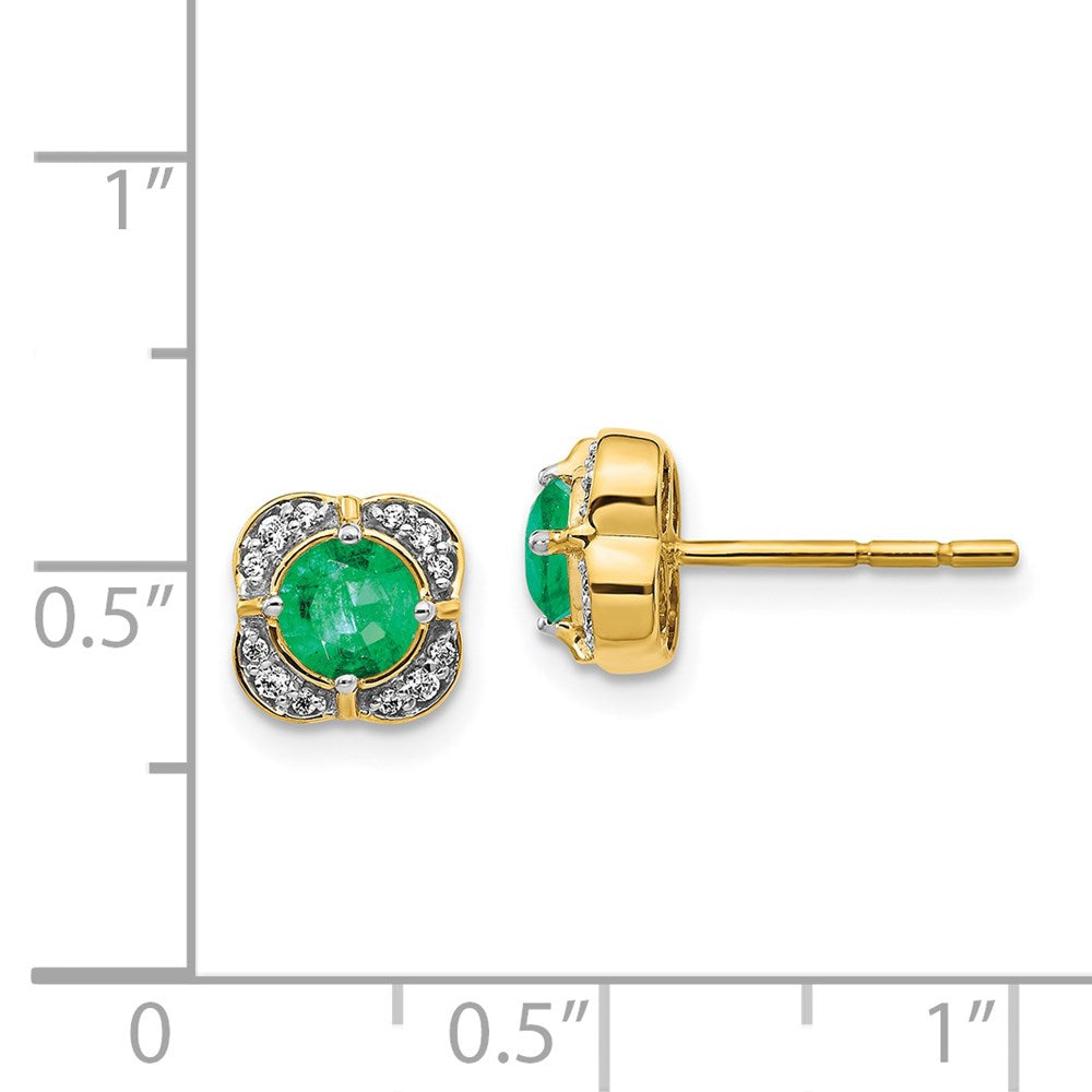 14k Diamond and Emerald Fancy Earrings