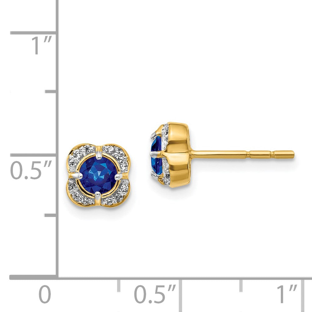 14k Diamond and Sapphire Fancy Earrings
