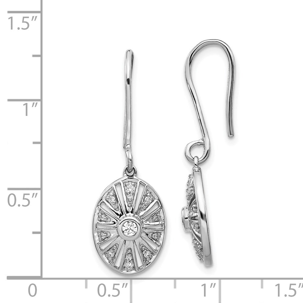 14k White Gold Diamond Vintage Dangle Earrings