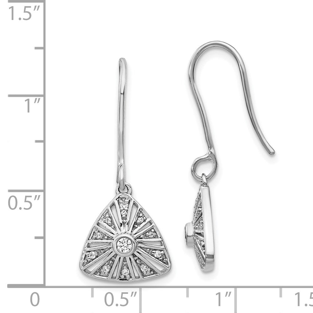 14k White Gold Diamond Vintage Dangle Earrings