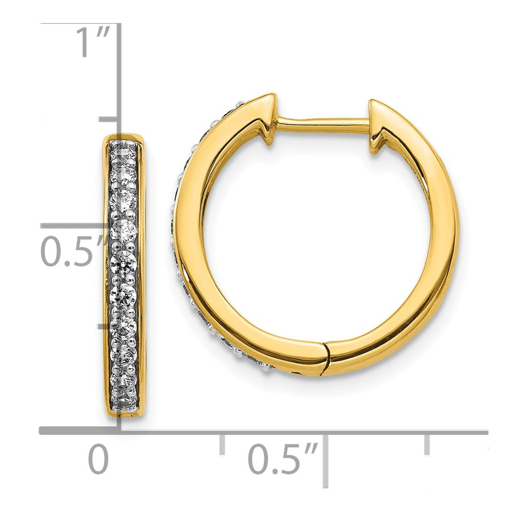 10k Diamond Hinged Hoop Earrings