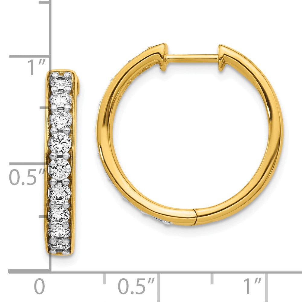 10k Diamond Hinged Hoop Earrings